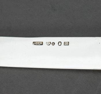 FRUKTBESTICK, 12 delar, silver, bla Johannes Schurmann, Landskrona. 1908-1916. Tot ca 409 gram.