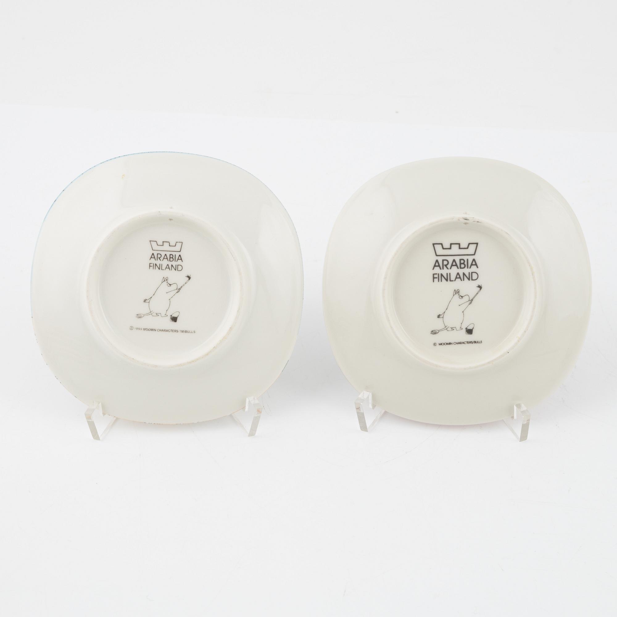 14 porcelain collector's plates, Moomin Characters/Bulls, Arabia, Finland.