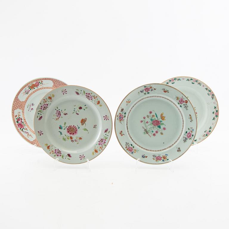Plates 4 pcs China 18th century porcelain.