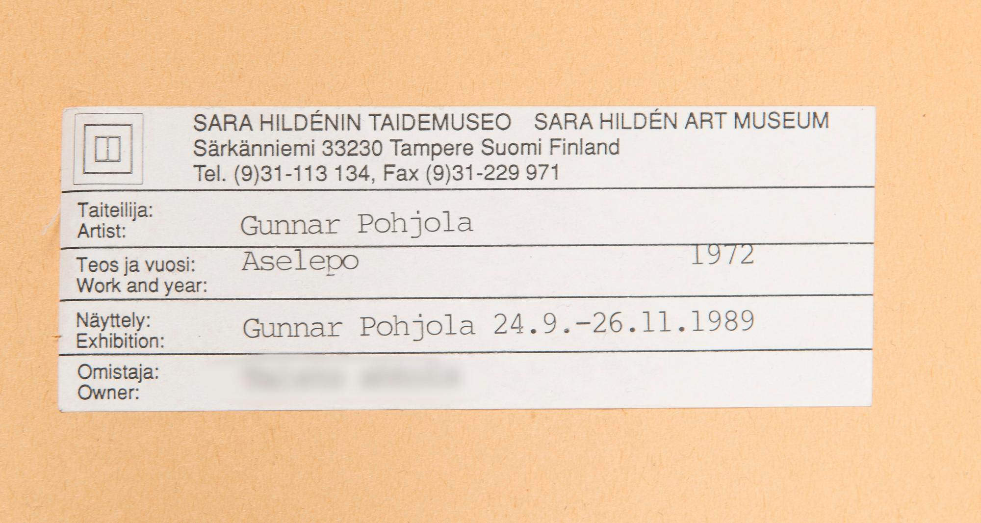 Gunnar Pohjola, "Vapenstillestånd".