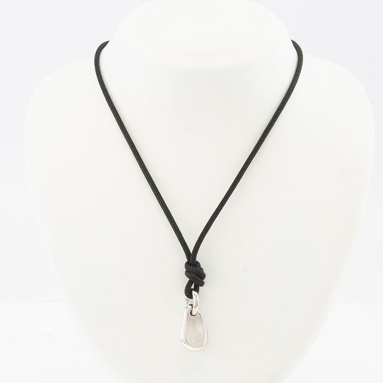 Ole Lynggaard, "Mini drop" silver and waxed textile, design by Charlotte Lynggaard.