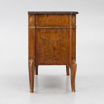A Gustavian marquetry commode, Stockholm, late 18th century incorporating later elements.
