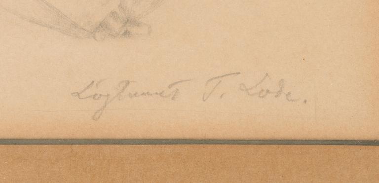 Gunnar Berndtson, a pencil drawing, unsigned, certificate a tergo.