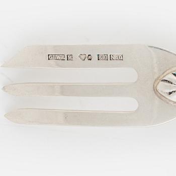 Bestickservis, 38 delar, silver, "Svenska floran", övervägande GEWE, Malmö, bl.a. 1981.
