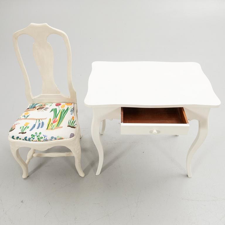 Ladies' writing desk with chair, Rococo style.