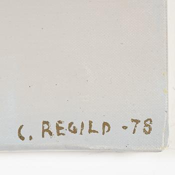 Carsten Regild, mixed media on canvas, signed and dated -78.
