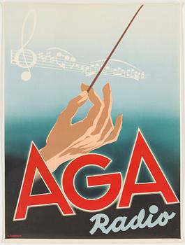 AFFISCH, AGA Radio, 1940.