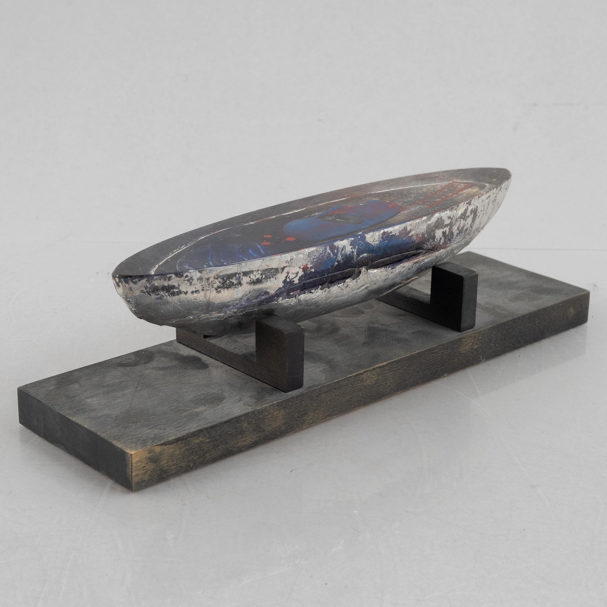 Bertil Vallien, a limited edition glass sculpture, Kosta Boda, Sweden, signed.
