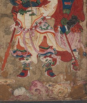 A painting/fragment, canvas laid on board, anonymous artist, 18/19th Century.