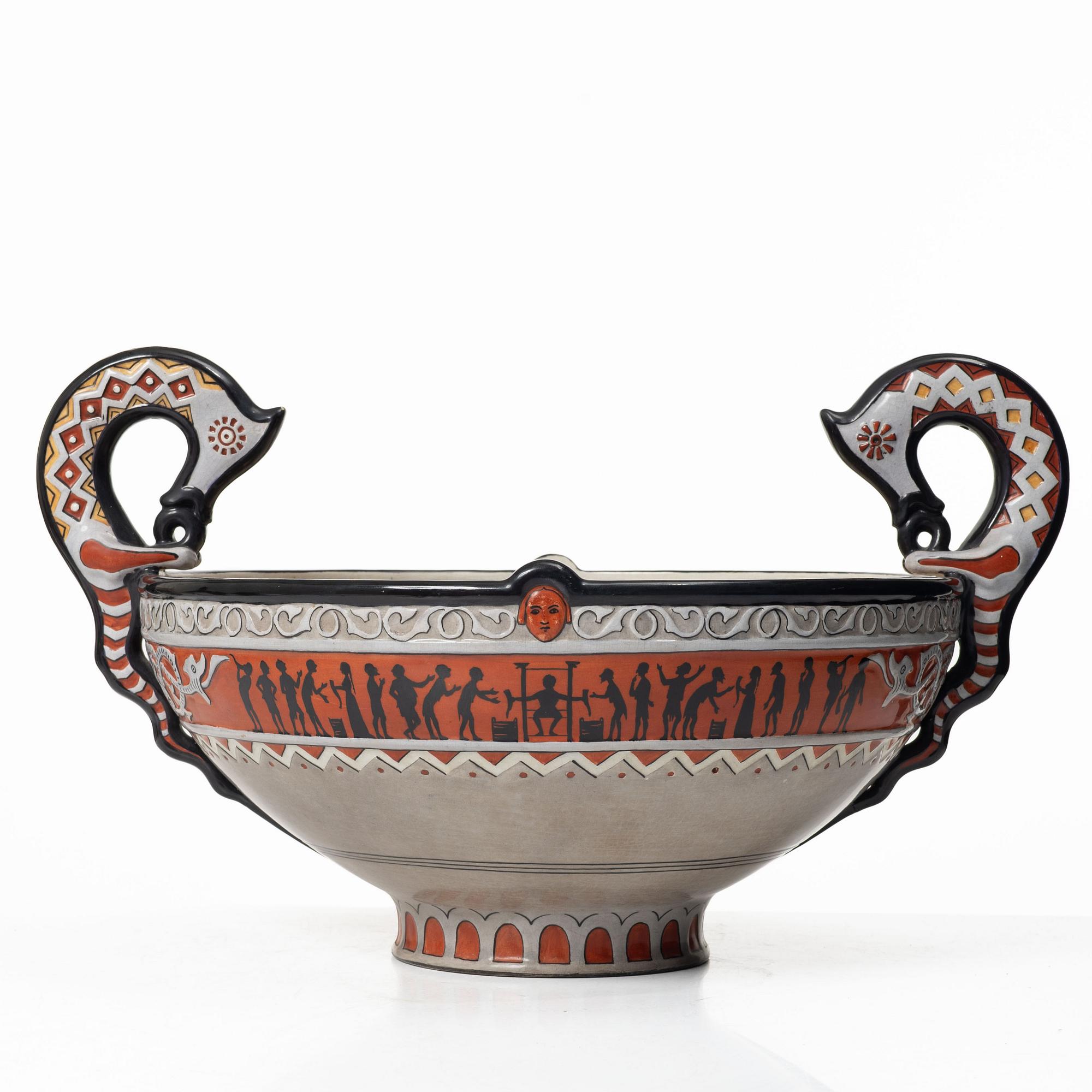 August Malmström, A creamware bowl, Gustavsberg, 1870s.