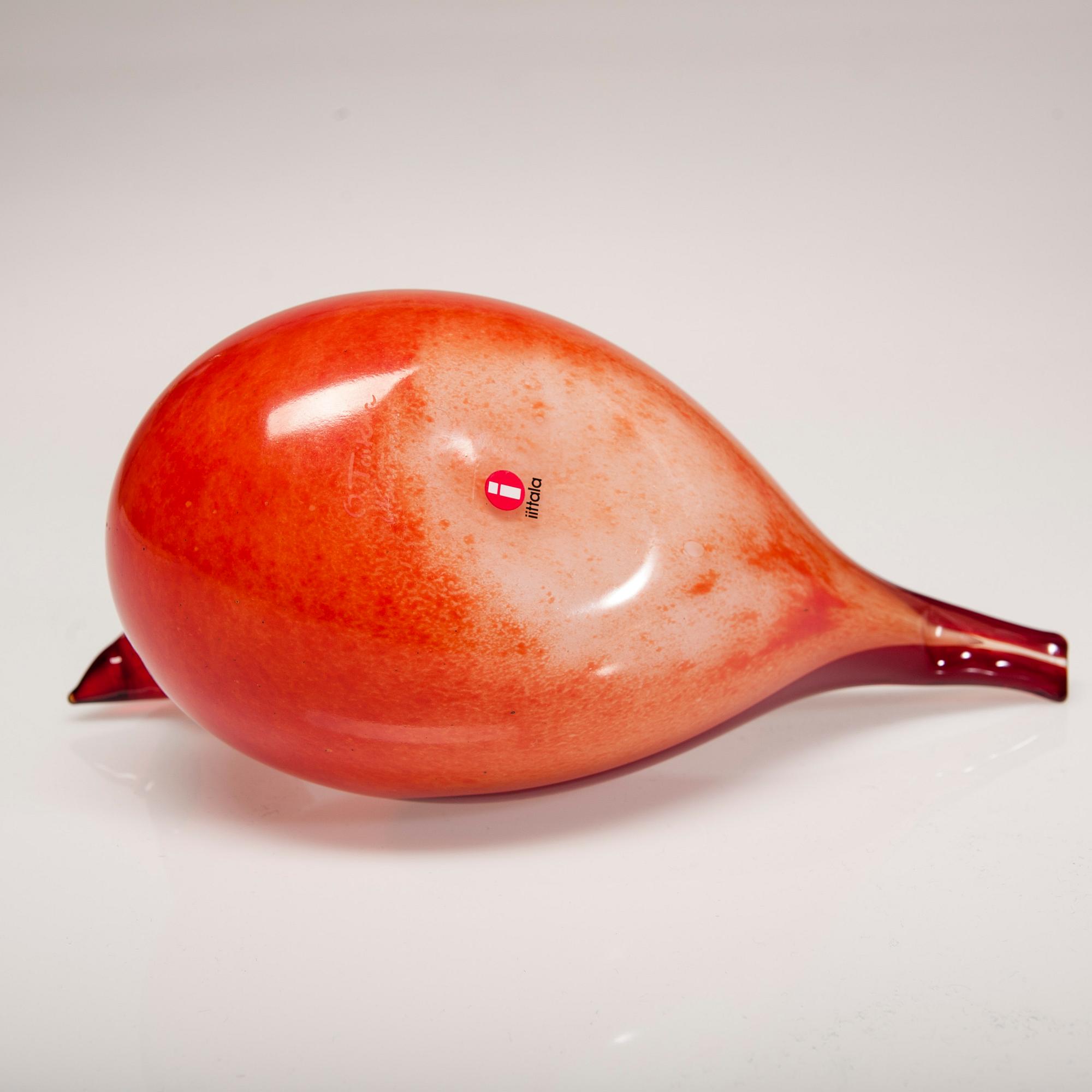FIGURIN, glas, "Kardinaali", signerad O. Toikka, Nuutajärvi. Modellen formgiven 1972.