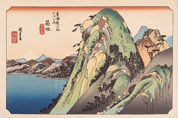 Ando Utagawa Hiroshige, efter, färgträsnitt, Japan, 1900-tal.