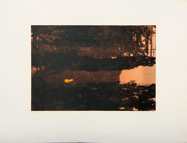 Ola Billgren, color lithograph, signed -82 trail print.