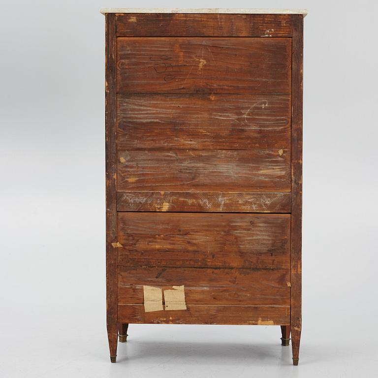 A presumably Dutch Louis XVI parquetry secretaire, late 18th century.