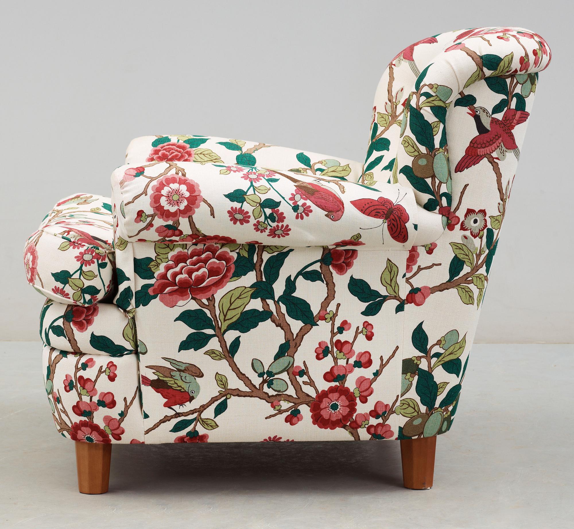 FÅTÖLJ, Josef Frank, Firma Svenskt Tenn, modell 568, formgiven 1936.