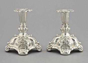 LJUSSTAKAR, ett par, silver, CG Hallberg, Stockholm, 1944.