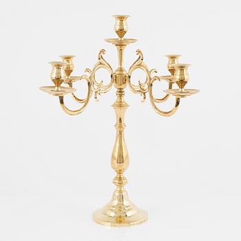 A brass candelabra, Skultuna Messingsbruk, 1989.