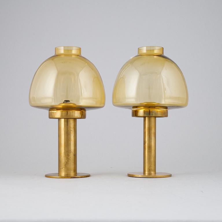 Hans-Agne Jakobsson, a pair of 'L102/27' brass and glass light holders, Markaryd.