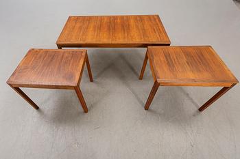 Sven Engström & Gunnar Myrstrand, a set of three teak coffee tables "Kaskad" Tingströms 1960s.