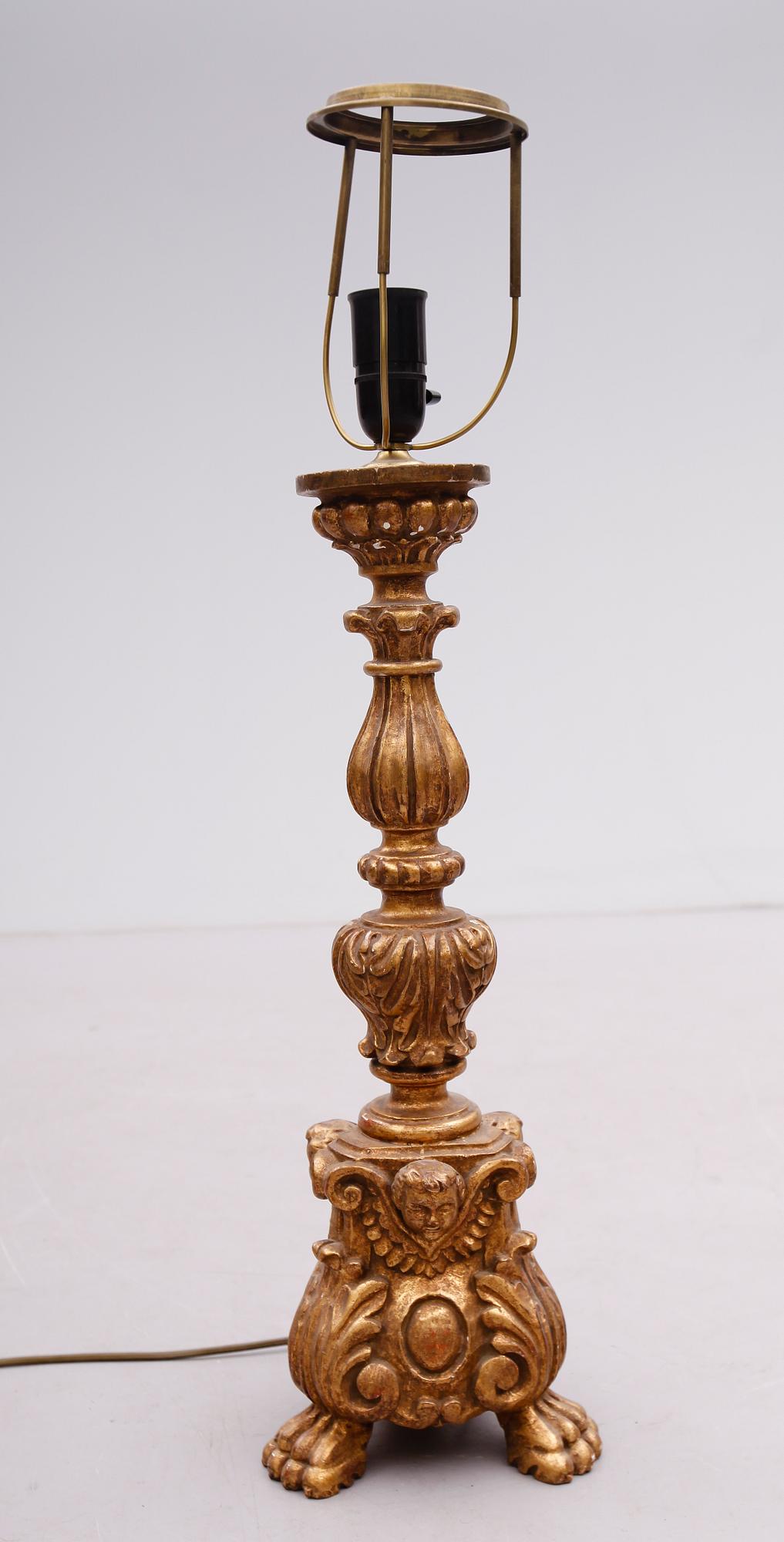 BORDSLAMPA, barockstil, 1900-talets mitt.