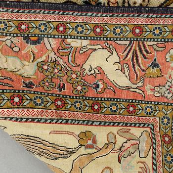 A Ghom souf rug, silk, 155 x 107 cm.