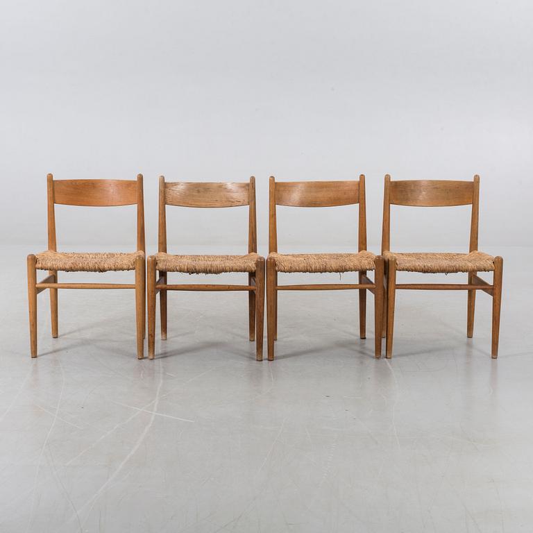 FOUR CHAIRS, "CH 36", Hans J Wegner, Denmark, 20th century 2nd half.