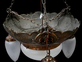 TAKLAMPA, 1900-talets början. Höjd ca 75 cm.