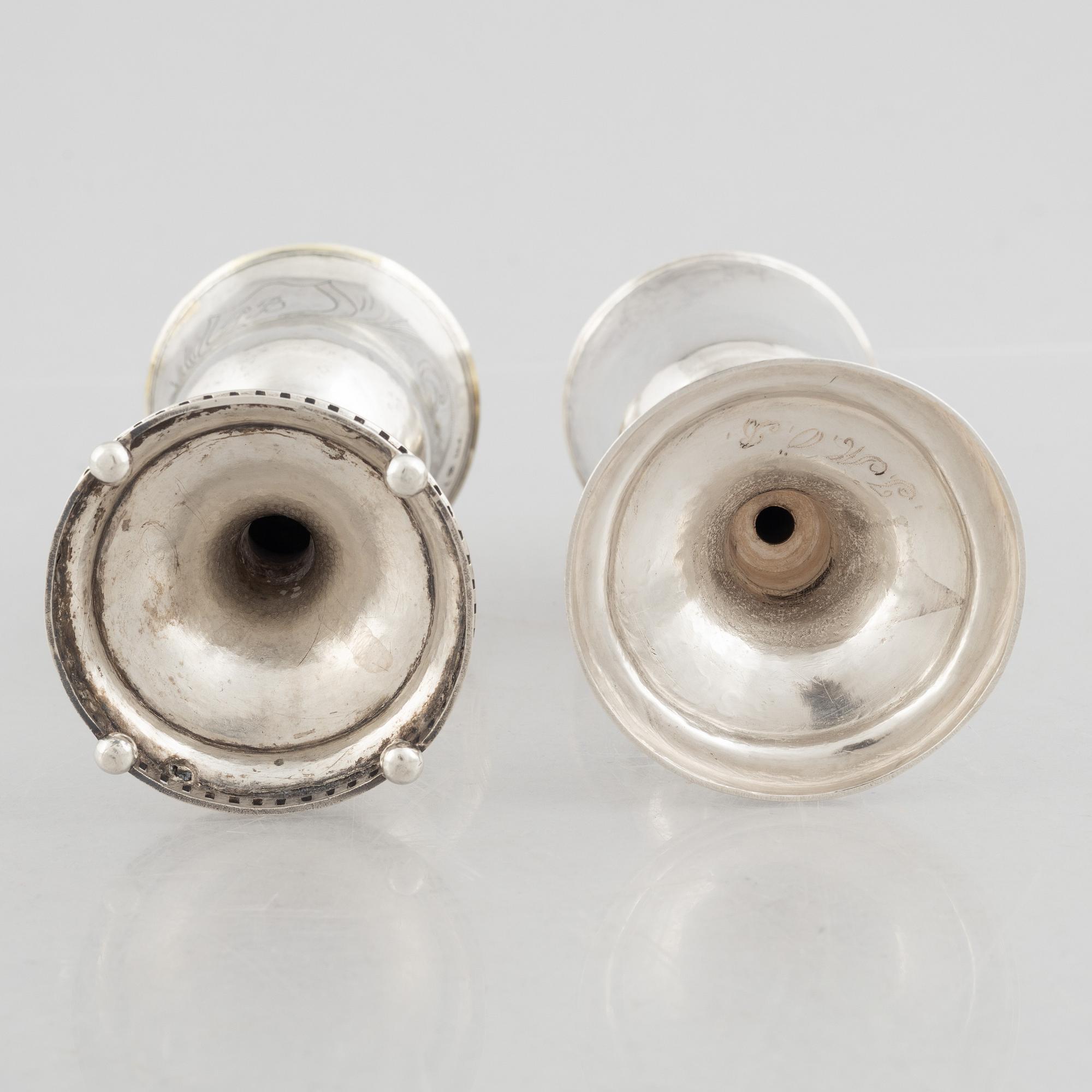 Supkalkar, 2 st, silver, Sverige, 1800-talets början.