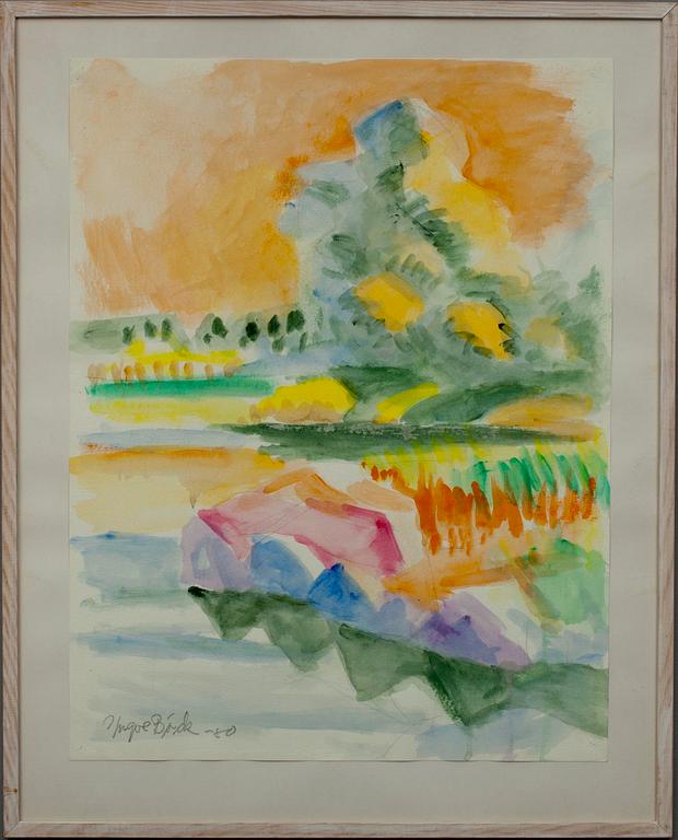YNGVE BÄCK, akvarell, sign. och dat. -80.