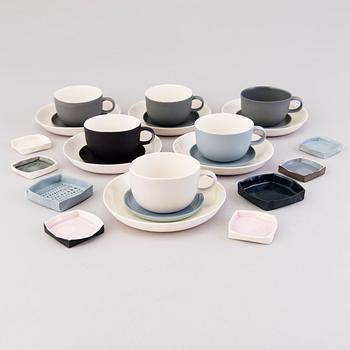 NATHALIE LAUTENBACHER, 'Linum' porcelain tableware and small plates, totally 26 pieces, signed and dated. Around 2010.