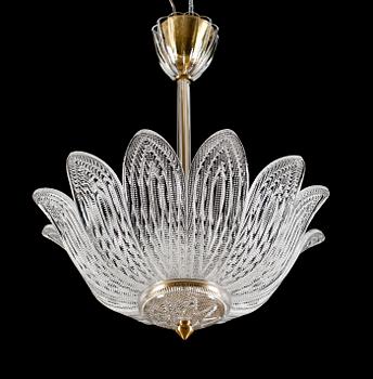 TAKLAMPA, Orrefors, 1900-talets mitt. Höjd 60 cm.