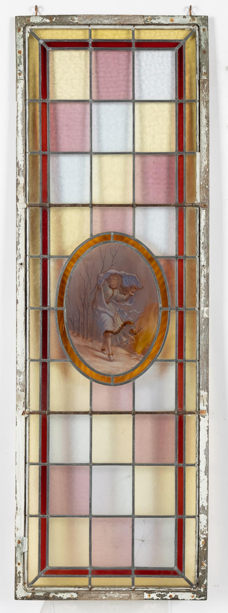 Stained glass window, circa 1900.