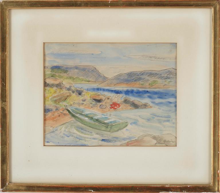 GIDEON BÖRJE, blandteknik på papper, signerad.