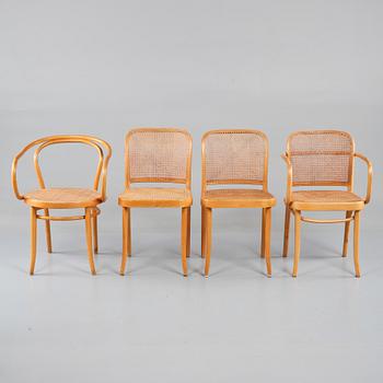 STOLAR, 2 st samt KARMSTOLAR, 2 st, Thonet-stil, 1900-talets andra hälft.