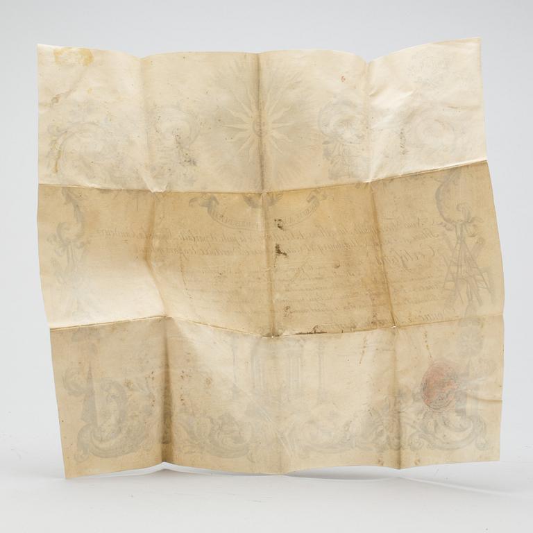 DOKUMENT, Frimurarorden, 1700-tal.