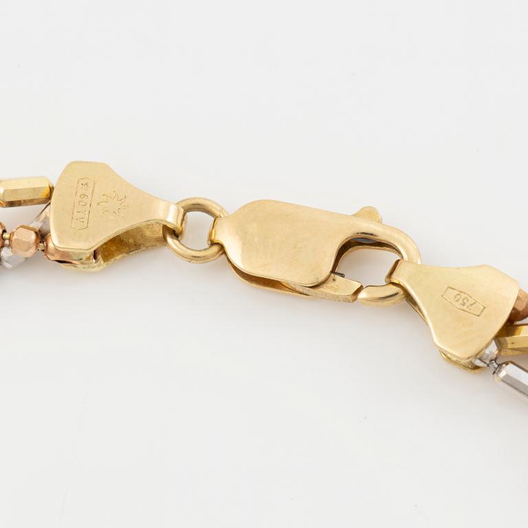 Necklace and bracelet in 18K gold and white gold.