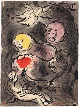 Marc Chagall, MARC CHAGALL, lithograph in colours, signed in red crayon and numbered 12/75.