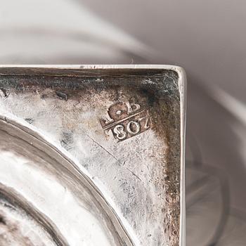 A lidded silver sugar bowl, Moscow, Russia 1807. Cyrillic maker's mark FS, Fyodor Serebrianikov.