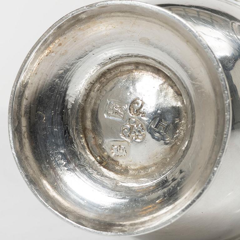 A pair of Britannia standard silver sugar-casters, marks of Samuel Welder, London, 1723.