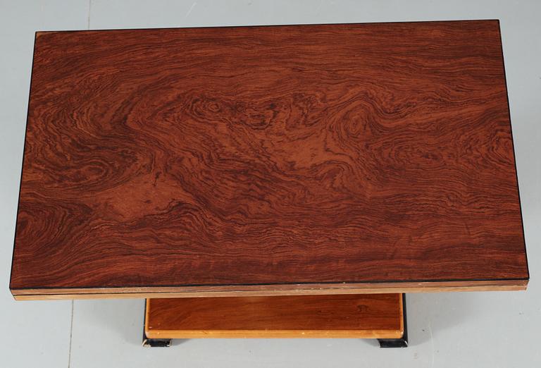 An Otto Wretling birch, palisander and black stained wood table, Umeå 1930's, for K.A. Andersson, Sala.