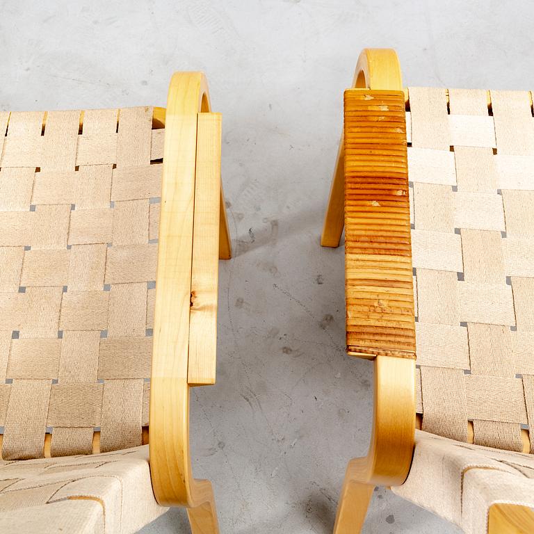 A set of two Alvar Aalto armchairs model 68, later part of the 20th century.