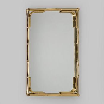 A 1970s/80s brass mirror.