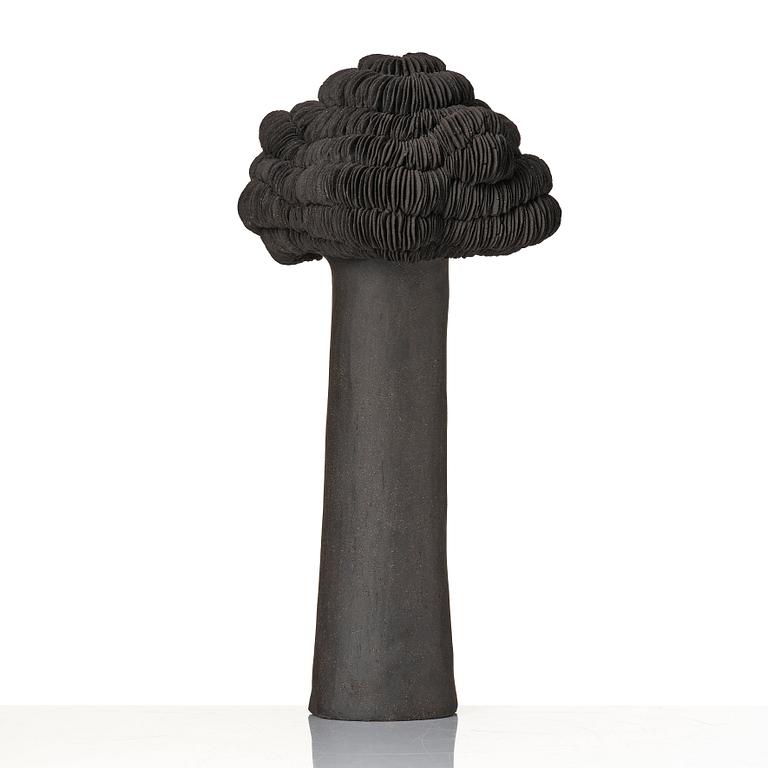 Carl Richard Söderström, a black stoneware sculpture 'Young Tree', his own workshop, Stockholm 2013.