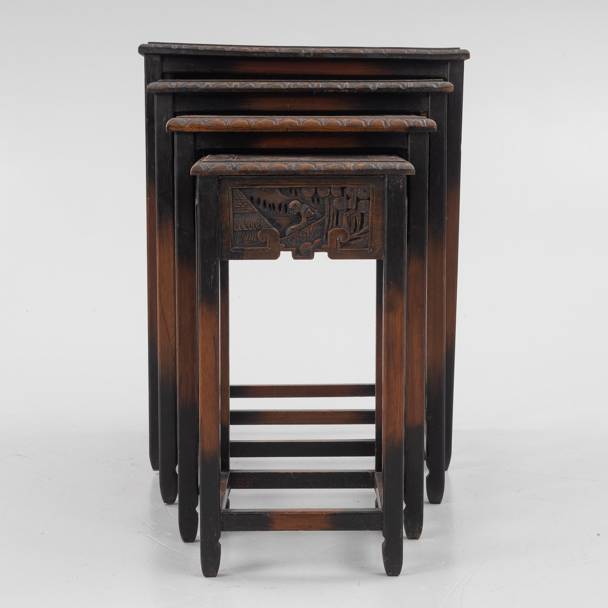 Four nesting tables, China, 20th Century.