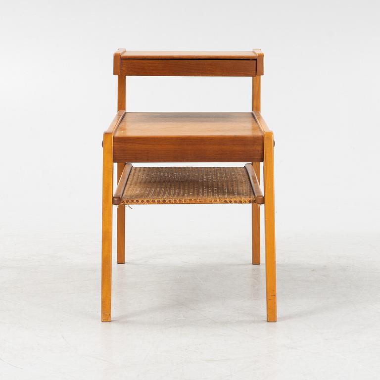 Emil Lindvall, a teak veneered bedside table, Nybro, dated 1963.