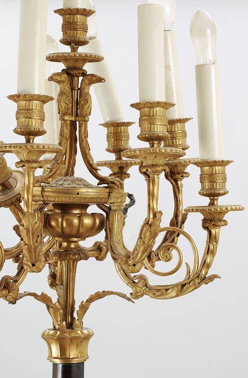 GOLVLAMPA, nyrokoko, brons samt marmor, 1800-talets andra hälft.