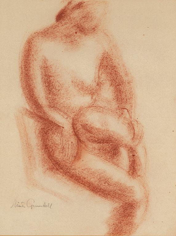 ISAAC GRÜNEWALD, red crayon on paper.