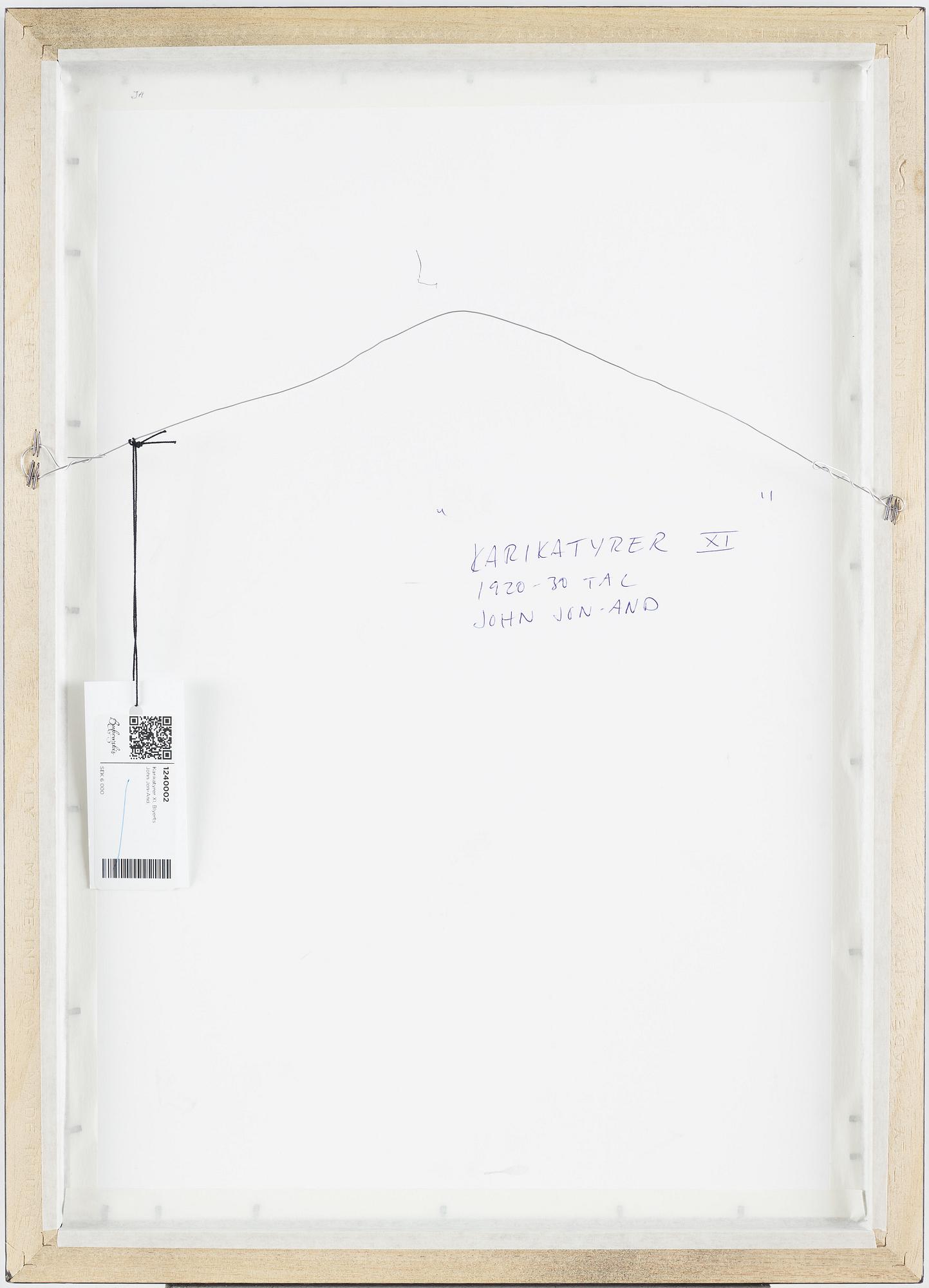 John Jon-And, pencil drawings, 9, Framed together.