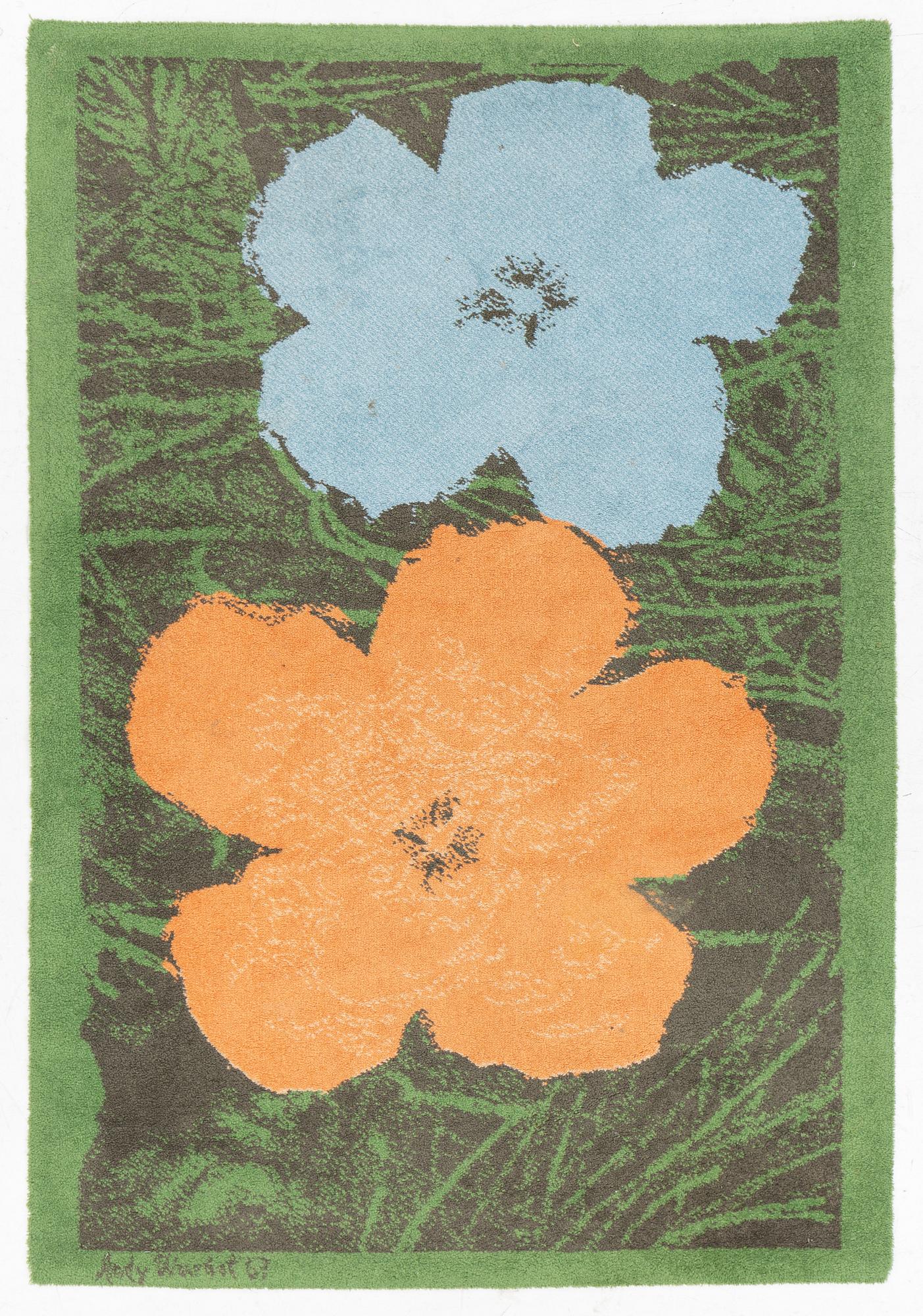 Andy Warhol, after. A 'Flowers' carpet, Denmark, EGE Axminster A/S, c. 202 x 140 cm.