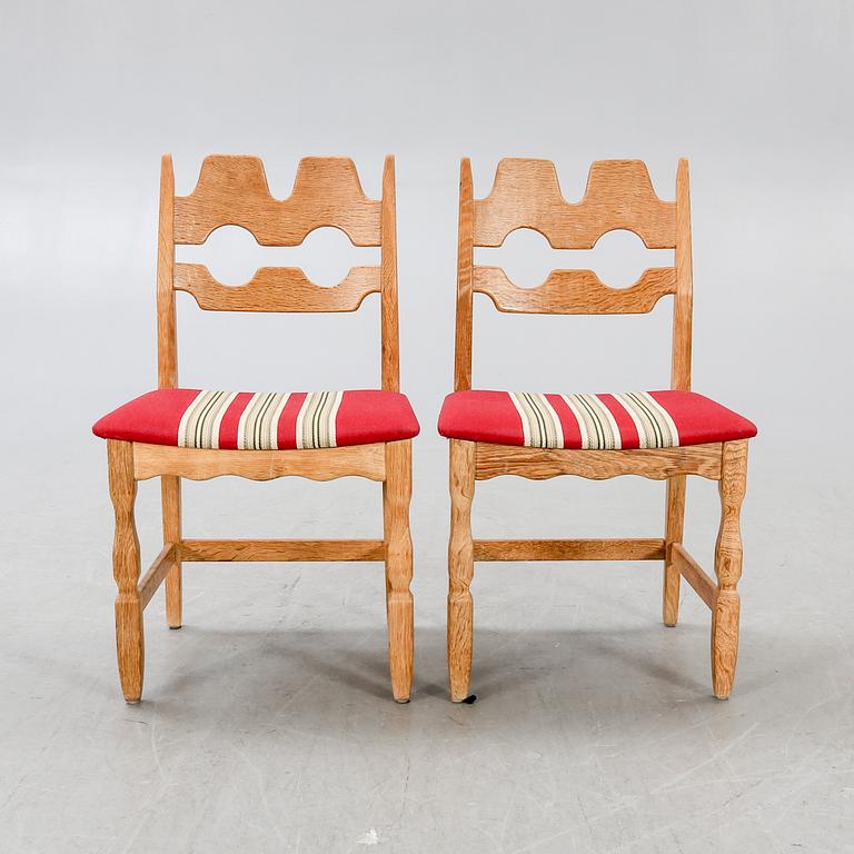 Henning Kjaernulf, Chairs, 6 pcs, Denmark, 1960s, Nyrup furniture factory.